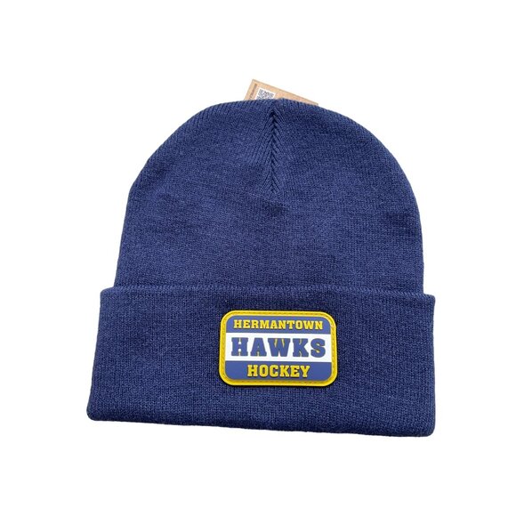 Beechfield Original Headwear Hermantown Hawks Hockey Beanie OS Navy College NEW - Picture 1 of 6